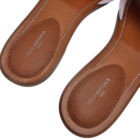 Louis Vuitton Lock It Flat Slide Sandal Pink Purple LV Ombre Size 38.5 US 8.5 - Picture 7 of 13